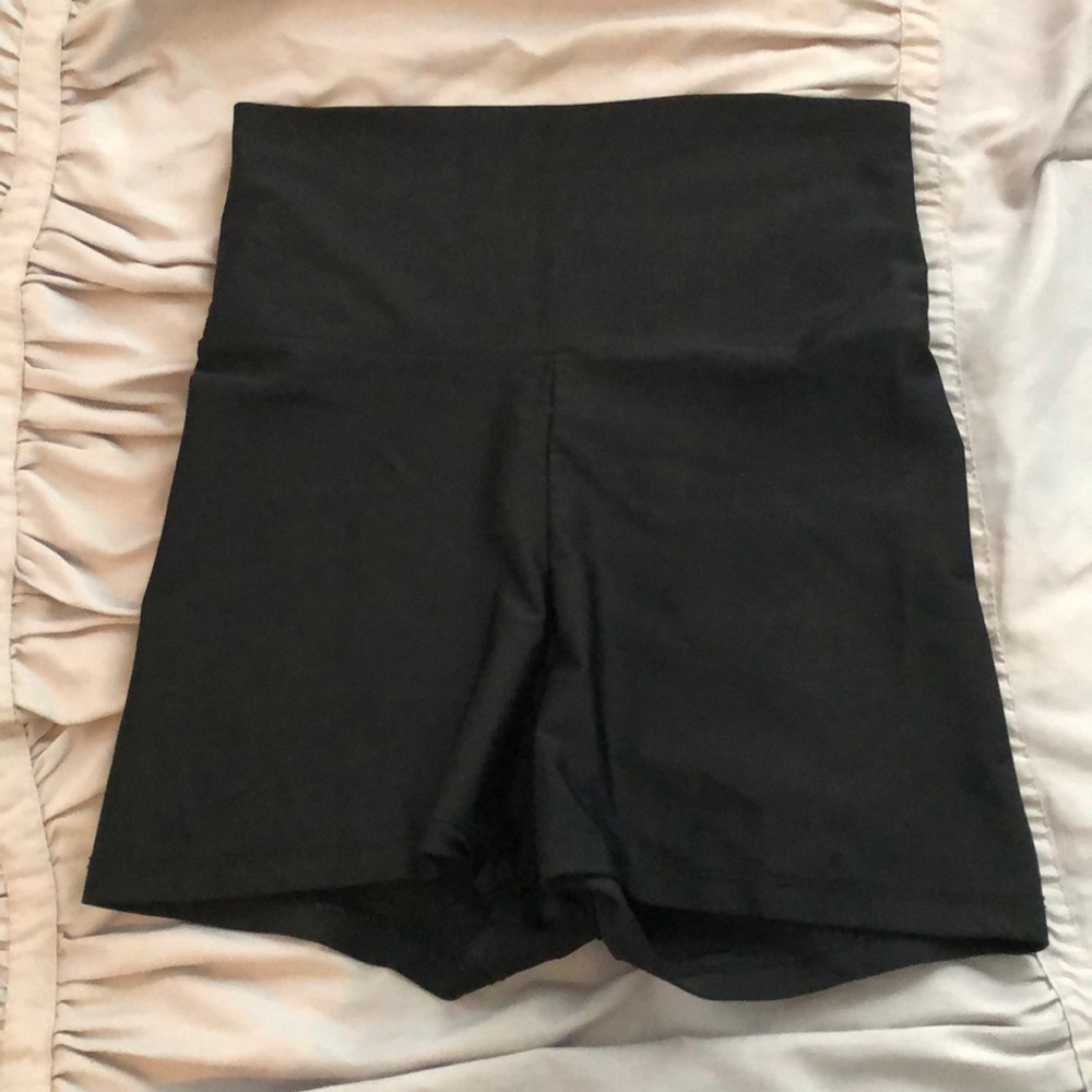 Black High Waisted Spandex Shorts
